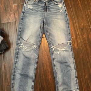 American Eagle Outfitters Blue Distressed Boyfriend Jeans